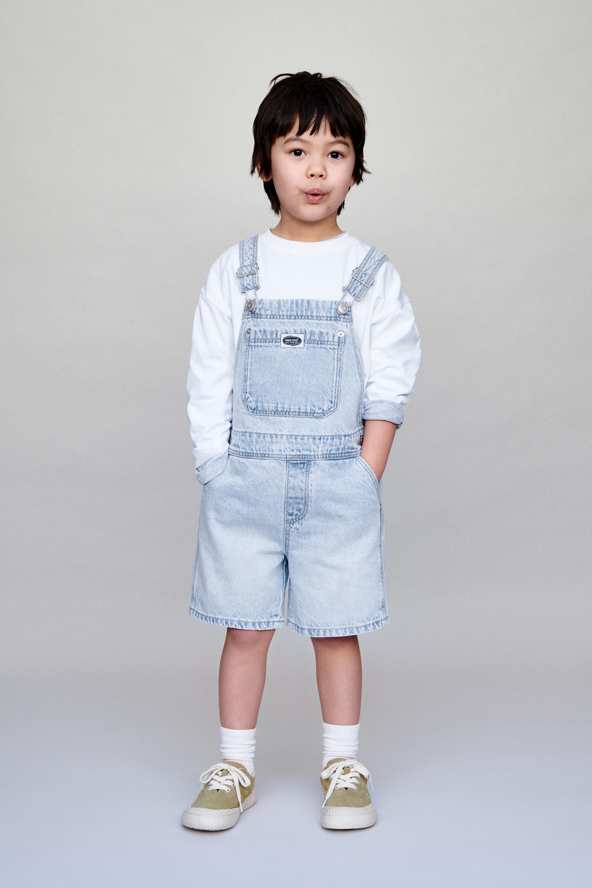 DENIM OVERALL SHORTS